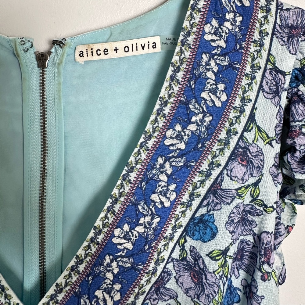 ALICE + OLIVIA 
Marissa Floral Wrap Skort Romper - Picture 7 of 8